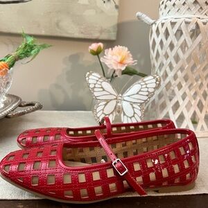 wild fable Red Woven Mary Jane Flats with Buckle